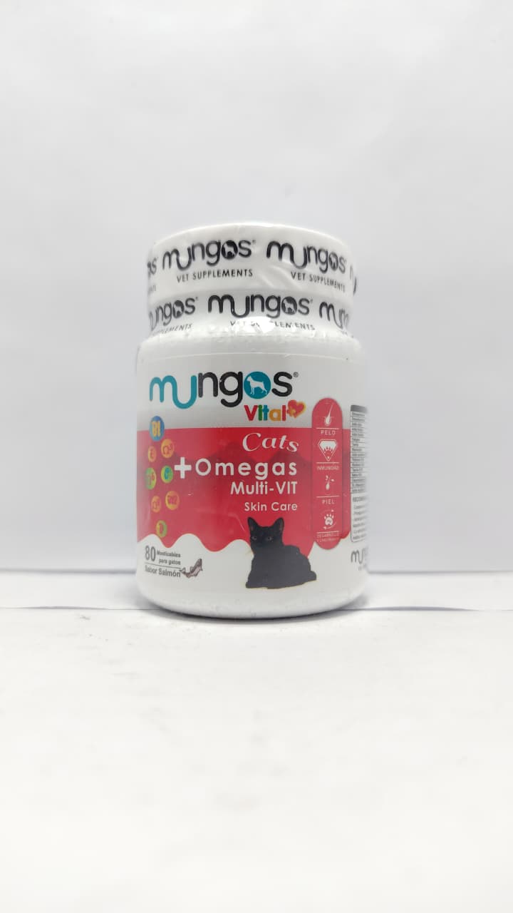 OMEGAS 3-6-9 PARA GATOS – MUNGOS OMEGA MULTIVIT X 80 UNIDADES CON COLÁGENO