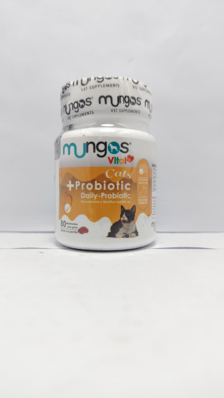 PROBIÓTICOS PARA GATOS – SALUD INTESTINAL – MUNGOS VITAL PROBIOTIC X 80 UNIDADES BLANDAS